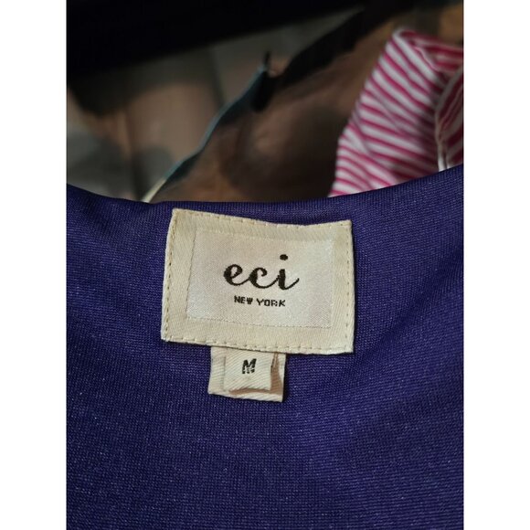 Eci New York Women Purple Dark Floral Blouse Size Medium Whimsigoth Fairy Grunge - Picture 6 of 12